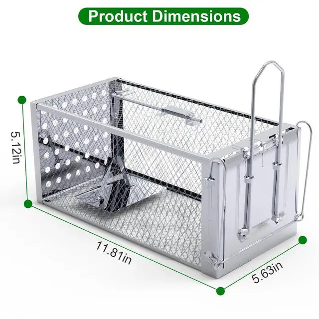 Alt view image 3 of 7 - Humane Rat Trap, Chipmunk Rodent Trap That Work for Indoor Small Animal