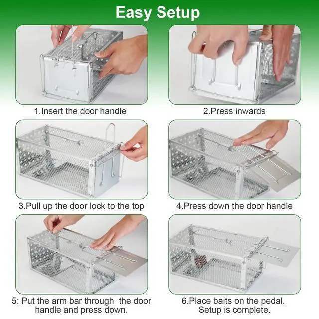 Alt view image 7 of 7 - Humane Rat Trap, Chipmunk Rodent Trap That Work for Indoor Small Animal