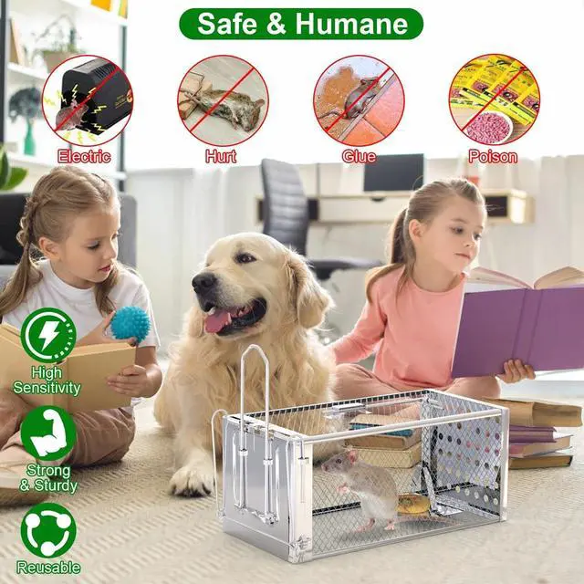 Alt view image 5 of 7 - Humane Rat Trap, Chipmunk Rodent Trap That Work for Indoor Small Animal