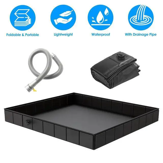 Alt view image 4 of 7 - Portable Shower Pan Foldable Basin for Camping and Outdoors PVC Construction