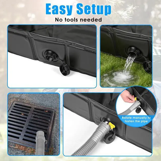 Alt view image 5 of 7 - Portable Shower Pan Foldable Basin for Camping and Outdoors PVC Construction