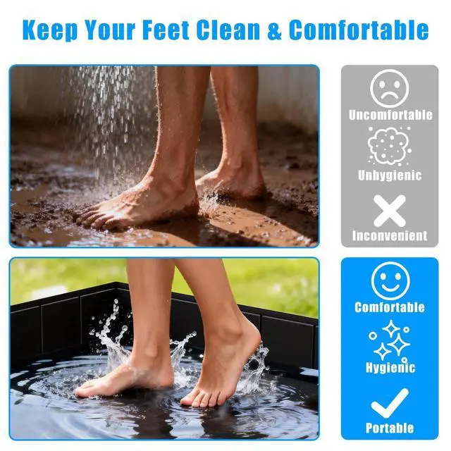 Alt view image 6 of 7 - Portable Shower Pan Foldable Basin for Camping and Outdoors PVC Construction