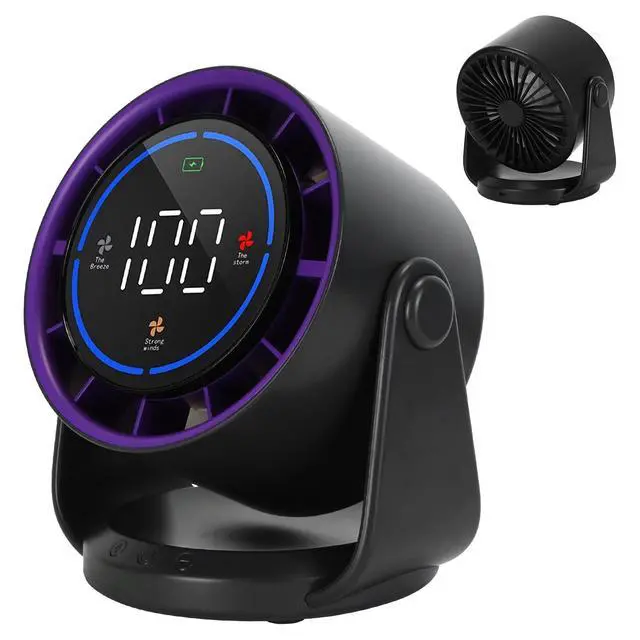 Alt view image 2 of 6 - Portable Fan Rechargeable Battery Powered,Stroller Fan for Desk Strong Clamp