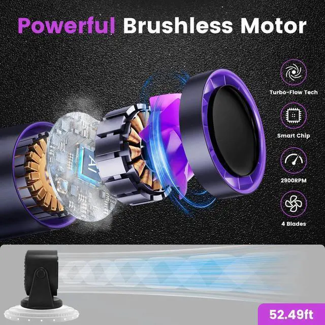 Alt view image 5 of 6 - Portable Fan Rechargeable Battery Powered,Stroller Fan for Desk Strong Clamp