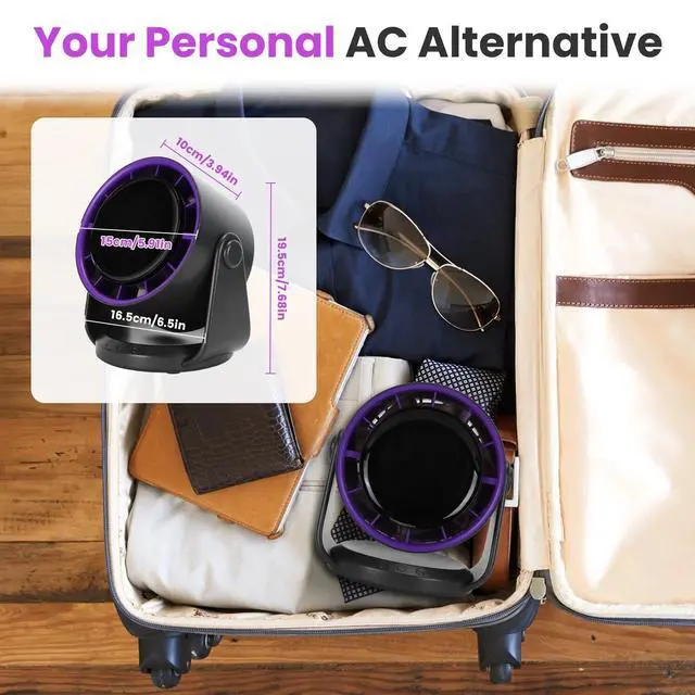 Alt view image 4 of 6 - Portable Fan Rechargeable Battery Powered,Stroller Fan for Desk Strong Clamp