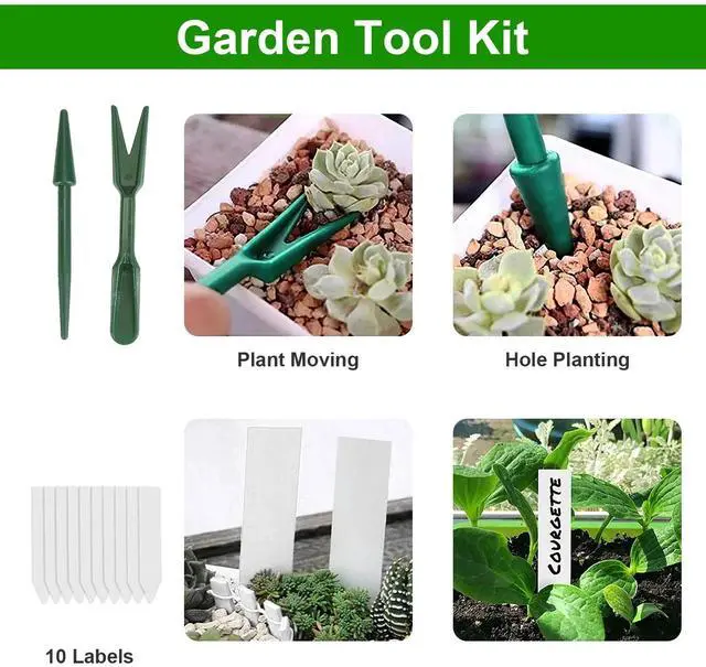 Alt view image 7 of 7 - 5 Pack Seed Starter Trays with Grow Light Seed Starter Kit Seed Growing Starting