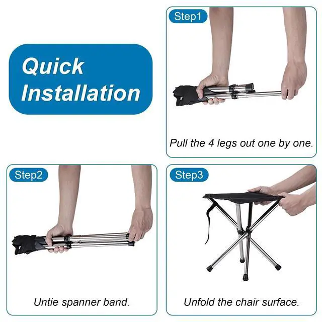 Alt view image 6 of 7 - Portable Folding Stool, Aluminum Ultralight Backpacking Stool for Outdoor
