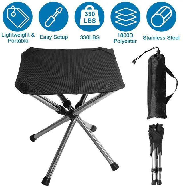 Alt view image 2 of 7 - Portable Folding Stool, Aluminum Ultralight Backpacking Stool for Outdoor