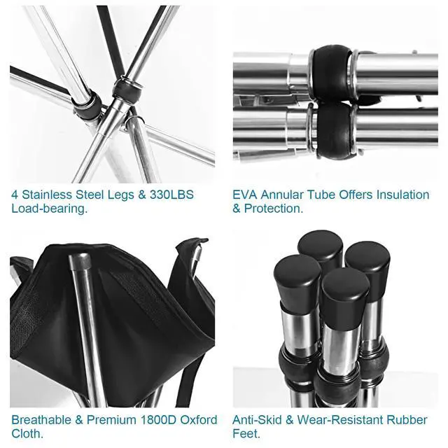 Alt view image 7 of 7 - Portable Folding Stool, Aluminum Ultralight Backpacking Stool for Outdoor