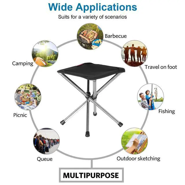 Alt view image 4 of 7 - Portable Folding Stool, Aluminum Ultralight Backpacking Stool for Outdoor