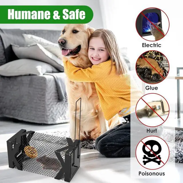Alt view image 4 of 7 - 2Pcs Humane Rat Trap Chipmunk Rodent Mouse Squirrel Trap Small Live Animal