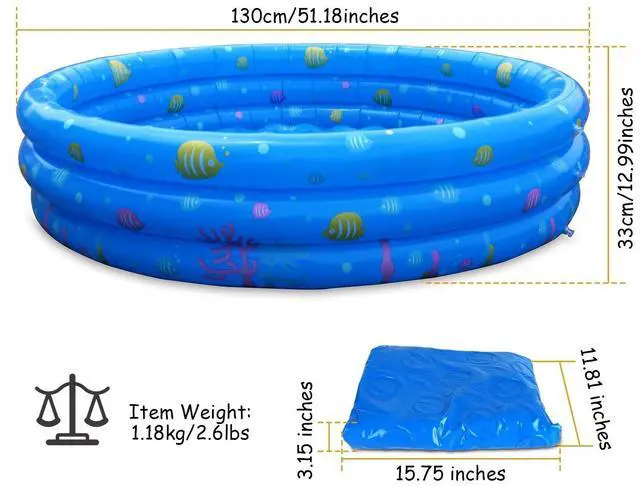 Alt view image 7 of 7 - Kids Inflatable Swimming Pool Blow Up Children Family Yard Play Center Pool