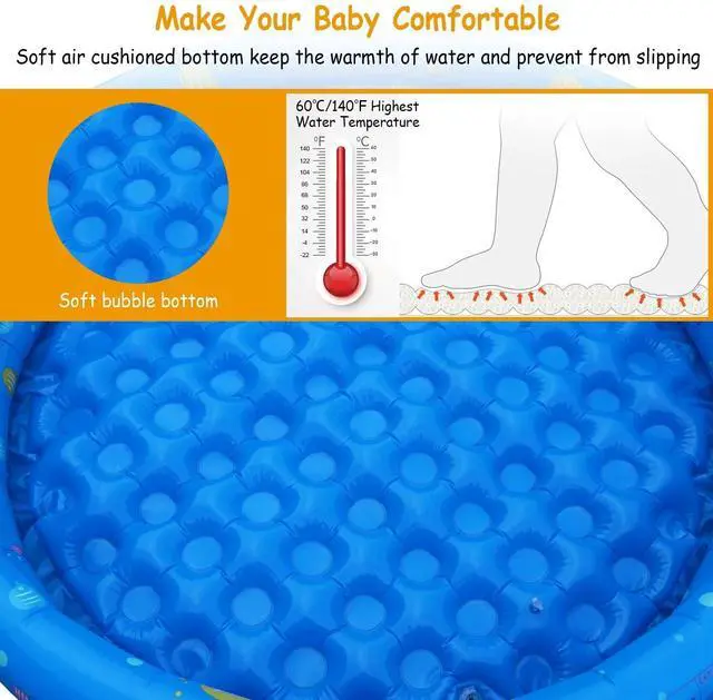 Alt view image 3 of 7 - Kids Inflatable Swimming Pool Blow Up Children Family Yard Play Center Pool