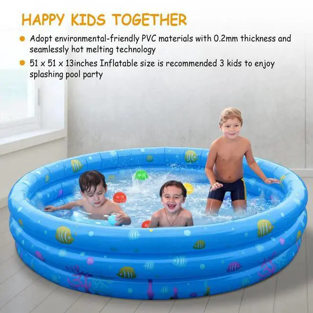 Alt view image 5 of 7 - Kids Inflatable Swimming Pool Blow Up Children Family Yard Play Center Pool