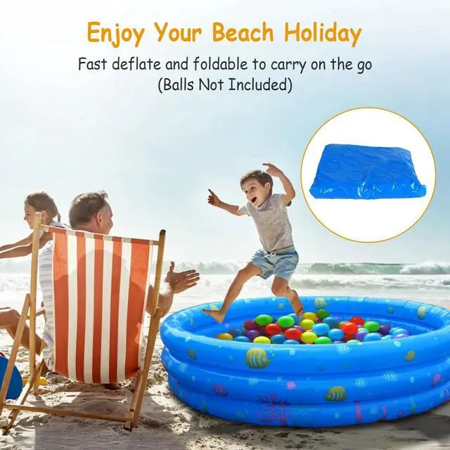 Alt view image 2 of 7 - Kids Inflatable Swimming Pool Blow Up Children Family Yard Play Center Pool