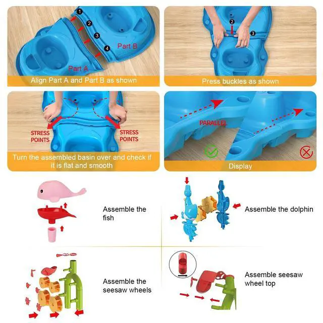 Alt view image 6 of 7 - Kid Sand Water Table Toddler Water Activity Table Rain Showers Play Table Toy
