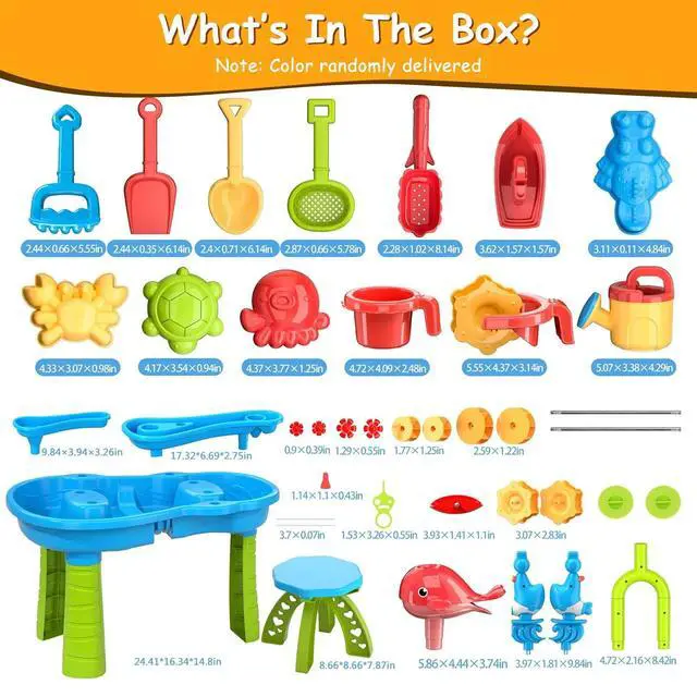 Alt view image 7 of 7 - Kid Sand Water Table Toddler Water Activity Table Rain Showers Play Table Toy