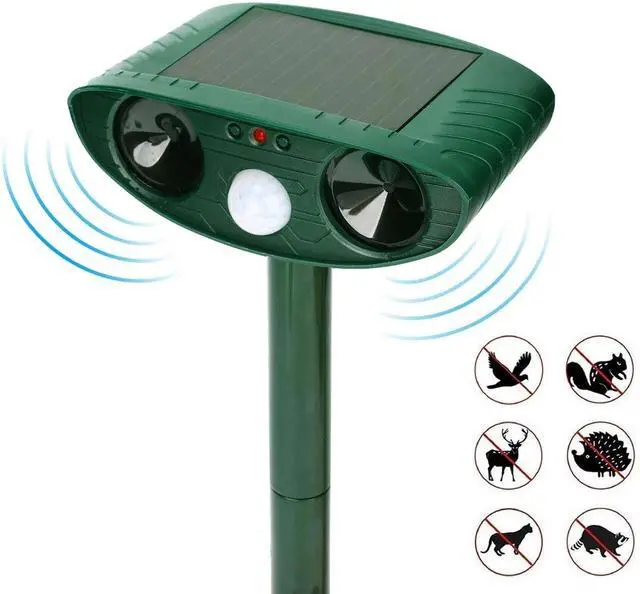 Alt view image 2 of 7 - Ultrasonic Animal Repeller Solar Motion Activated Critter Repellent Farm Garden