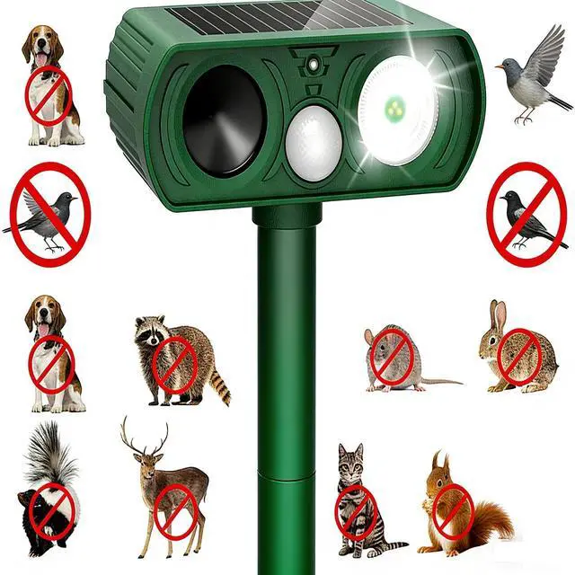 Main image of Ultrasonic Animal Repeller Solar Motion Activated Critter Repellent Farm Garden