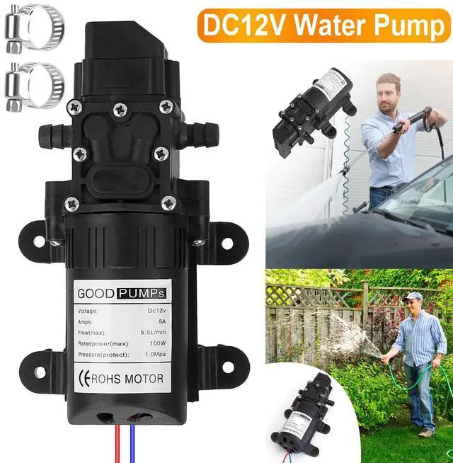 Alt view image 2 of 7 - 12V Self Priming Sprayer 123PSI Electric Water Pump for RV Camper Marine Boat