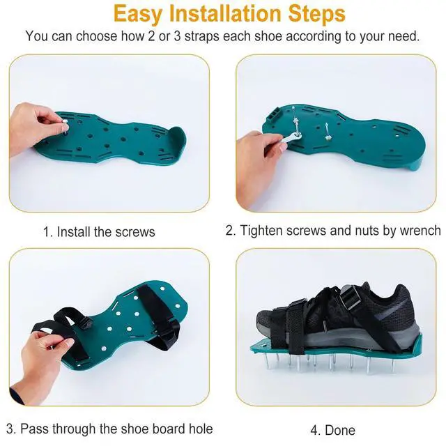 Alt view image 6 of 7 - 1Pair Lawn Aerator Shoes Gardening Tool to Loosen The Soil & Promote Root Growth