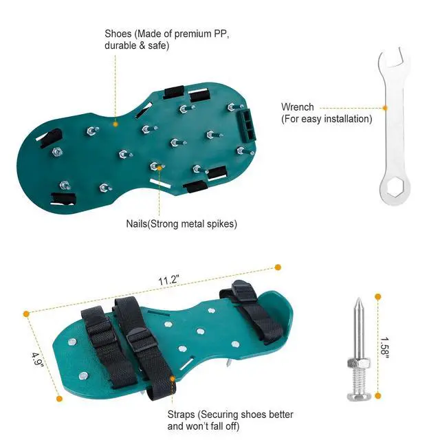 Alt view image 4 of 7 - 1Pair Lawn Aerator Shoes Gardening Tool to Loosen The Soil & Promote Root Growth
