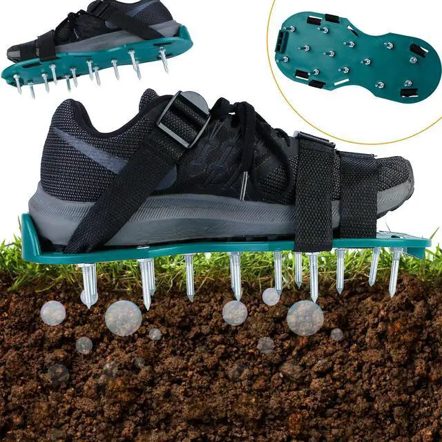 Alt view image 2 of 7 - 1Pair Lawn Aerator Shoes Gardening Tool to Loosen The Soil & Promote Root Growth