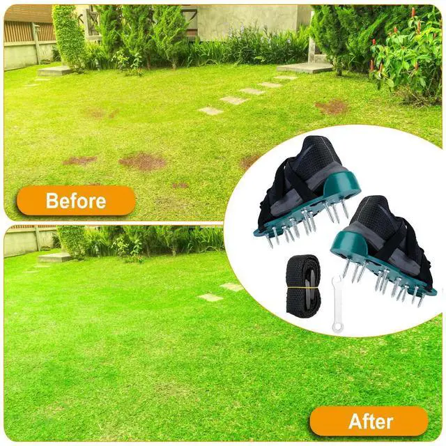 Alt view image 3 of 7 - 1Pair Lawn Aerator Shoes Gardening Tool to Loosen The Soil & Promote Root Growth