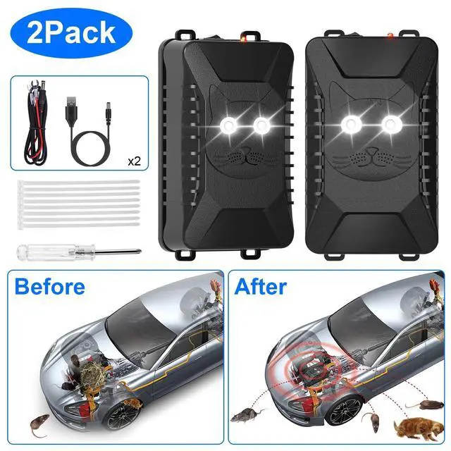 Alt view image 3 of 7 - 2Pack Ultrasonic Rodent Repellent for Car Mouse Repellent Pest Control Repeller