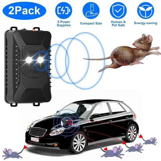 Alt view image 2 of 7 - 2Pack Ultrasonic Rodent Repellent for Car Mouse Repellent Pest Control Repeller