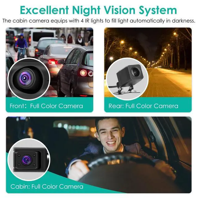 Alt view image 7 of 7 - 3-Channel GPS Dash Cam | 2K WiFi Car Camera with Front 140° Wide Angle