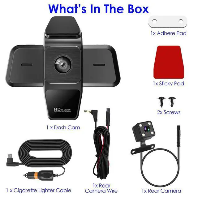 Alt view image 7 of 7 - 1080P FHD Dash Cam With 3 ChannelsWiFi Dash Cam 170° Wide Angle Motion Detection
