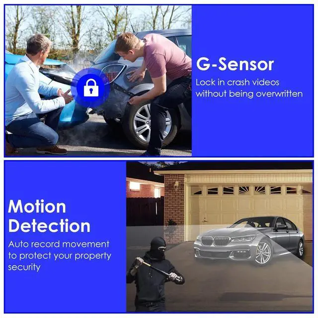 Alt view image 5 of 7 - 1080P FHD Dash Cam With 3 ChannelsWiFi Dash Cam 170° Wide Angle Motion Detection