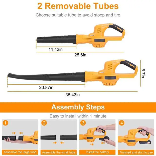 Alt view image 6 of 7 - Leaf Blower Cordless -Electric Cordless Leaf Blower with 2 Batteries and Charger
