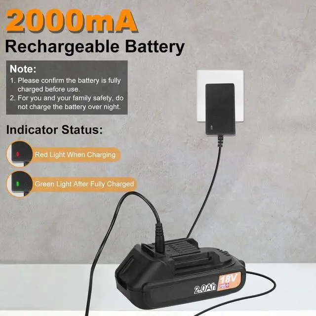 Alt view image 7 of 7 - Leaf Blower Cordless -Electric Cordless Leaf Blower with 2 Batteries and Charger
