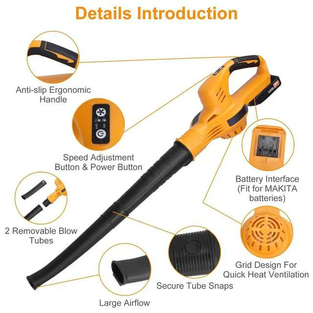 Alt view image 4 of 7 - Leaf Blower Cordless -Electric Cordless Leaf Blower with 2 Batteries and Charger