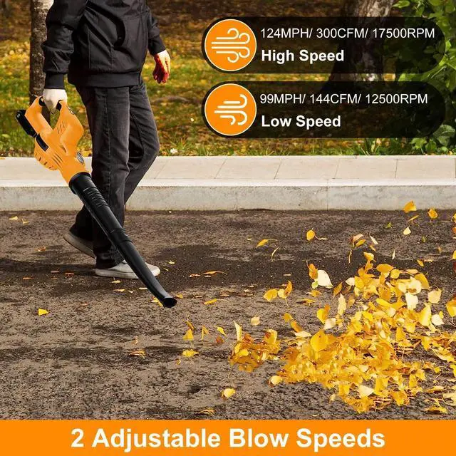 Alt view image 5 of 7 - Leaf Blower Cordless -Electric Cordless Leaf Blower with 2 Batteries and Charger