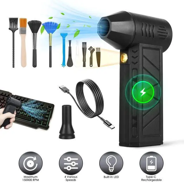 Main image of Compressed Air Duster, 150000RPM Electric Air Duster with LED Display Outdoor