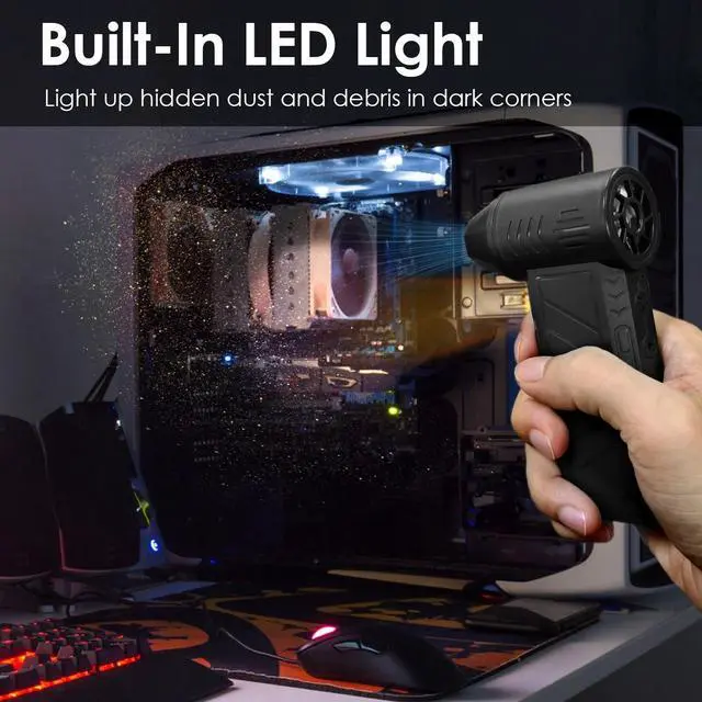 Alt view image 6 of 7 - Compressed Air Duster, 150000RPM Electric Air Duster with LED Display Outdoor