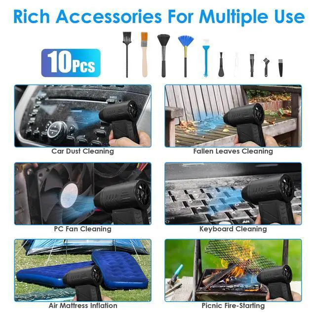 Alt view image 7 of 7 - Compressed Air Duster, 150000RPM Electric Air Duster with LED Display Outdoor