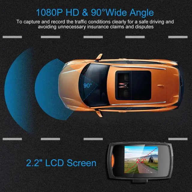 Alt view image 4 of 7 - High Definition 1080P Car DVR Camera Dash Cam with 90° Angle Night Vision
