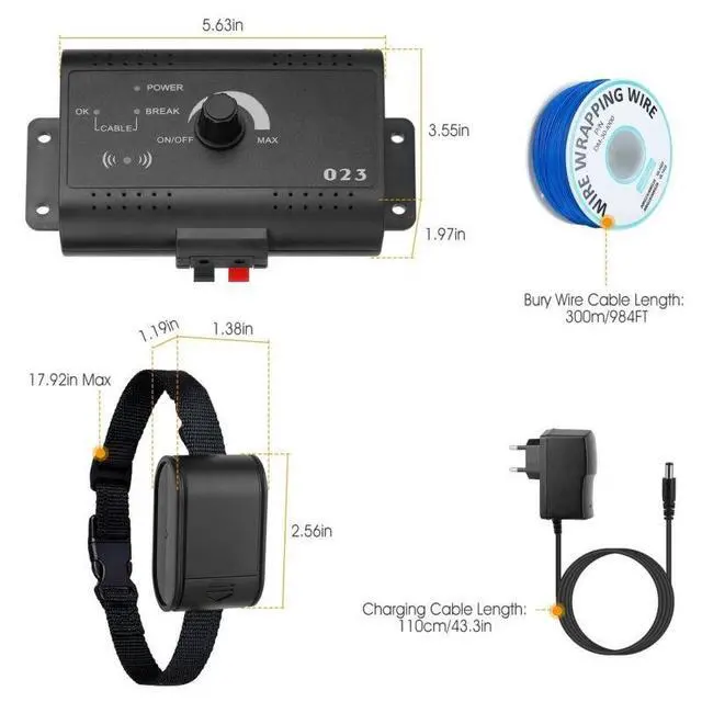 Alt view image 7 of 7 - Wireless Electric Dog Safe Fence Pet Containment System Shock Collars For 2 Dogs