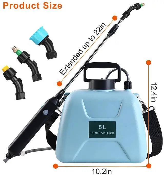 Alt view image 7 of 7 - 5L Electric Garden Pump Sprayer Spraying Battery Powered Watering With 3 Nozzles