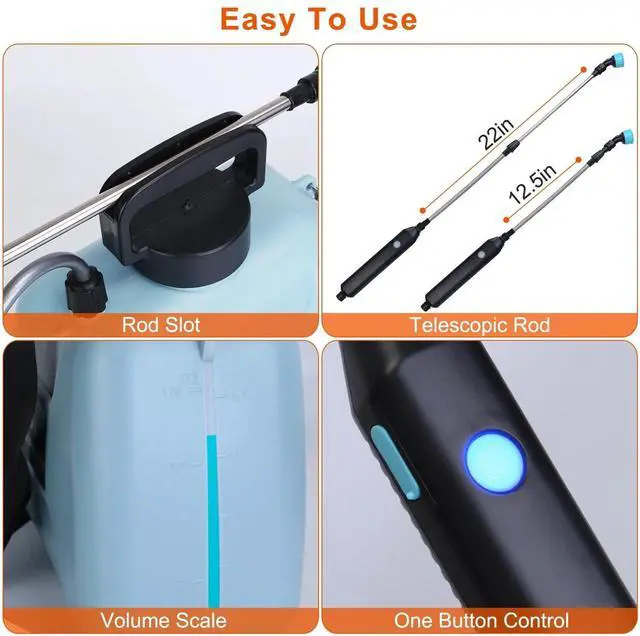 Alt view image 4 of 7 - 5L Electric Garden Pump Sprayer Spraying Battery Powered Watering With 3 Nozzles