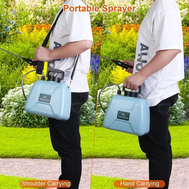 Alt view image 6 of 7 - 5L Electric Garden Pump Sprayer Spraying Battery Powered Watering With 3 Nozzles
