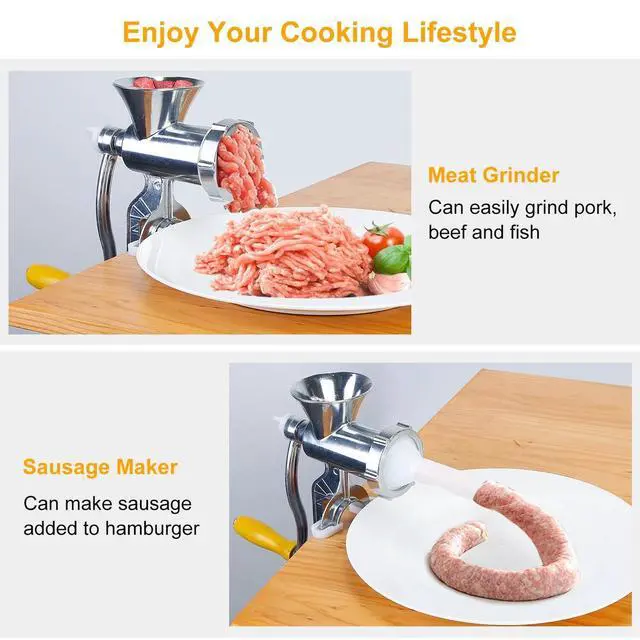 Alt view image 6 of 7 - Manual Sausage Maker&Meat Grinder Hand Operated Mincer for Efficiently Pork Beef