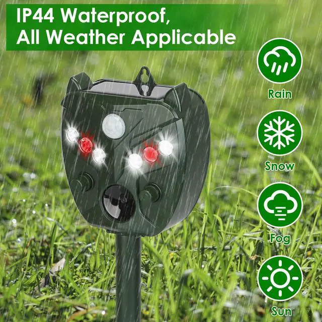 Alt view image 6 of 7 - Ultrasonic Animal Repeller Solar Powered, Cat Repellent with Motion Detection