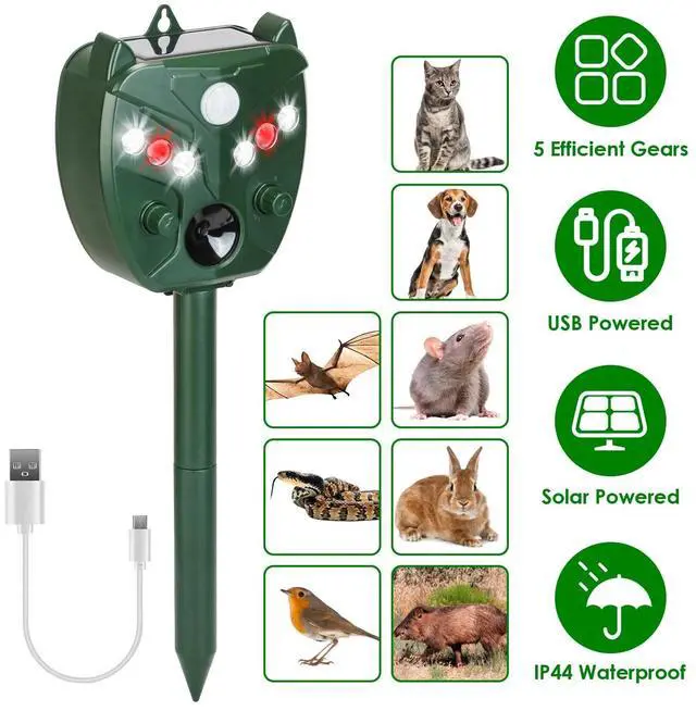 Main image of Ultrasonic Animal Repeller Solar Powered, Cat Repellent with Motion Detection