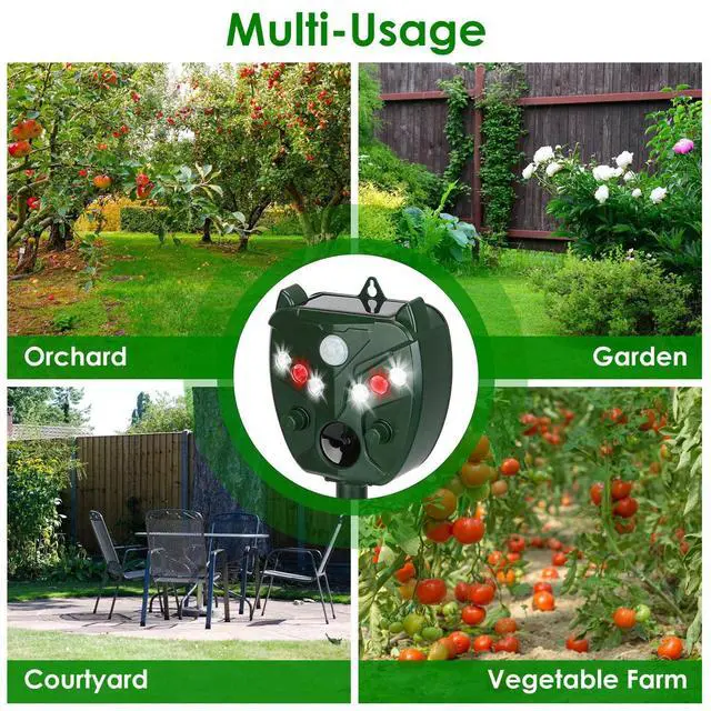 Alt view image 7 of 7 - Ultrasonic Animal Repeller Solar Powered, Cat Repellent with Motion Detection
