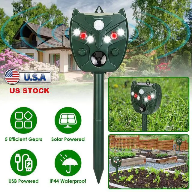 Alt view image 4 of 7 - Ultrasonic Animal Repeller Solar Powered, Cat Repellent with Motion Detection